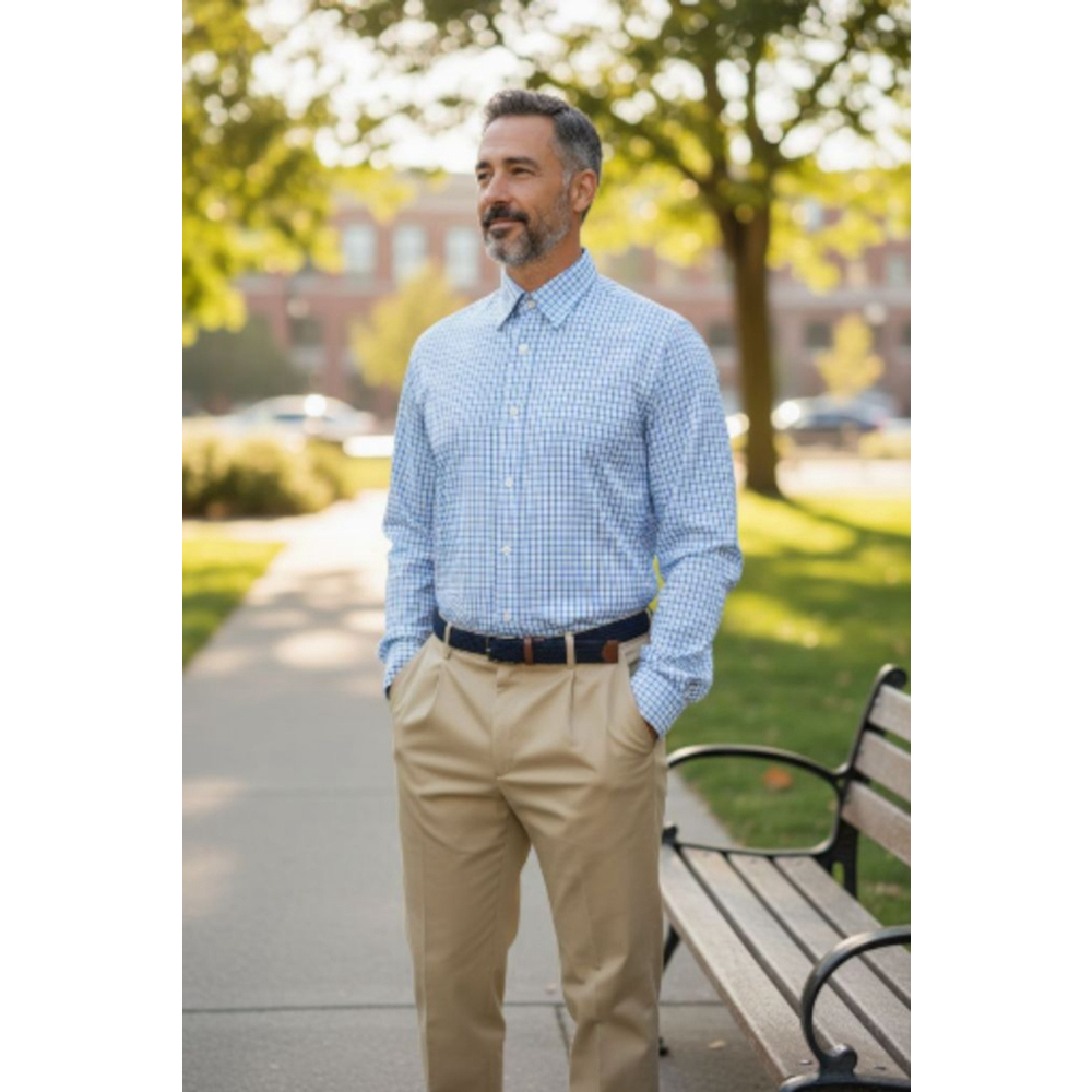 Lands End NWT Relaxed Fit Regular-Fit Non Iron 360 Degree Stretch Dress Shirt